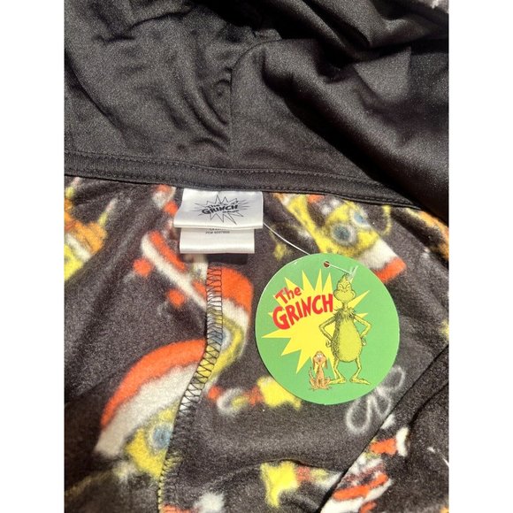 Christmas SpongeBob Squarepants PJs Comfy One Piece Black Loungewear w Hood NEW - Picture 12 of 14